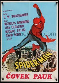 1b495 SPIDER-MAN Yugoslavian 20x28 '77 Marvel Comic, great art of Nicholas Hammond as Spidey!