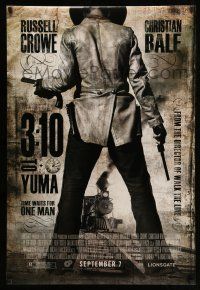 1c015 3:10 TO YUMA advance DS 1sh '07 cowboys Russell Crowe & Christian Bale, cool design!