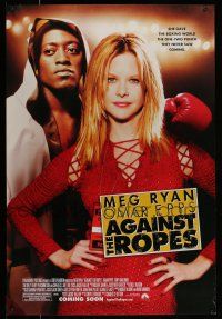1c030 AGAINST THE ROPES advance 1sh '04 great image of sexy Meg Ryan, Omar Epps, boxing!
