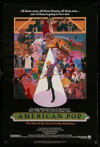 1c045 AMERICAN POP 1sh '81 cool rock & roll art by Wilson McClean & Ralph Bakshi!
