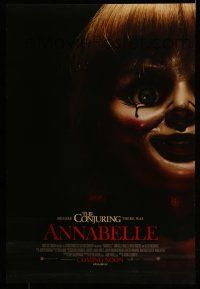 1c053 ANNABELLE int'l advance DS 1sh '14 creepy horror image of possessed doll w/ bloody tear!
