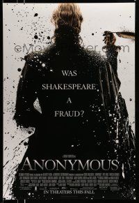 1c055 ANONYMOUS advance DS 1sh '11 Rhys Ifans, Vanessa Redgrave, was Shakespeare a fraud?!