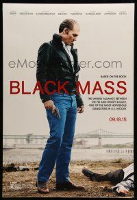 1c109 BLACK MASS teaser DS 1sh '15 cool image of balding Johnny Depp with gun and dead body!