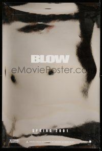 1c117 BLOW foil heavy stock teaser 1sh '01 Johnny Depp & Penelope Cruz in cocaine biography!