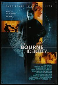 1c127 BOURNE IDENTITY DS 1sh '02 cool image of Matt Damon as the perfect weapon, unrated!