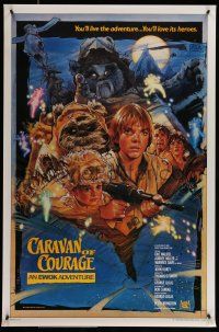 1c138 CARAVAN OF COURAGE style B int'l 1sh '84 An Ewok Adventure, Star Wars, art by Drew Struzan!