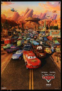 1c139 CARS advance 1sh '06 Walt Disney Pixar animated automobile racing, great cast image!