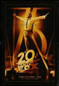 1c008 20TH CENTURY FOX 75TH ANNIVERSARY 27x40 commercial poster '10 Anthony Quinn in Zorba the Greek