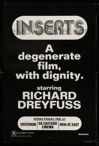 1c392 INSERTS style B teaser 1sh '76 x-rated Richard Dreyfuss, a degenerate film with dignity!