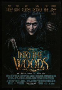 1c405 INTO THE WOODS advance DS 1sh '14 Disney, cool fantasy image of Meryl Streep as witch!