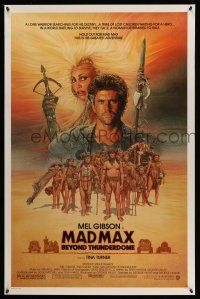 1c504 MAD MAX BEYOND THUNDERDOME 1sh '85 art of Mel Gibson & Tina Turner by Richard Amsel!