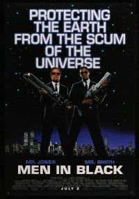 1c527 MEN IN BLACK advance DS 1sh '97 Will Smith & Tommy Lee Jones protecting the Earth!