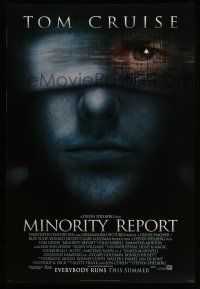 1c540 MINORITY REPORT style A advance DS 1sh '02 Steven Spielberg, Tom Cruise, Colin Farrell