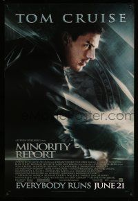 1c542 MINORITY REPORT DS style B advance 1sh '02 Steven Spielberg, Tom Cruise, Colin Farrell