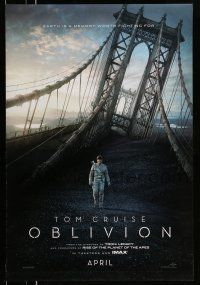 1c576 OBLIVION teaser DS 1sh '13 Morgan Freeman, cool image of Tom Cruise on bridge!