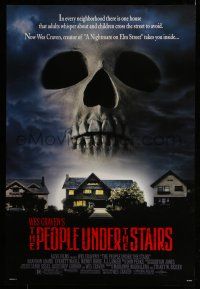1c590 PEOPLE UNDER THE STAIRS 1sh '91 Wes Craven, cool image of huge skull looming over house!