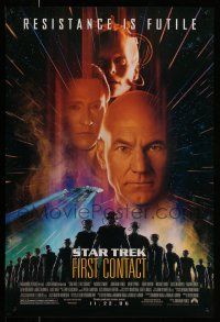 1c745 STAR TREK: FIRST CONTACT advance DS 1sh '96 Jonathan Frakes, Stewart, Spiner, sexy Borg Krige!