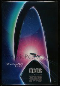 1c747 STAR TREK: GENERATIONS advance DS 1sh '94 cool sci-fi art of the Enterprise, Boldly Go!