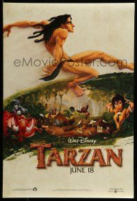 1c772 TARZAN teaser DS 1sh '99 Disney cartoon, from Edgar Rice Burroughs story!