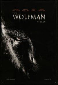 1c836 WOLFMAN teaser DS 1sh '10 cool image of Benicio Del Toro as monster in title role!