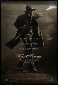 1c842 WYATT EARP 1sh '94 cool image of Kevin Costner in the title role firing gun!