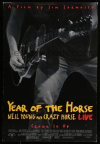 1c845 YEAR OF THE HORSE 1sh '97 Neil Young close-up cranking it up, Jim Jarmusch, rock & roll!