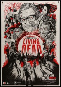 1c846 YEAR OF THE LIVING DEAD 1sh '13 wonderful art of George Romero & zombies by Gary Pullin!