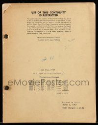 1d045 ALL FALL DOWN dialogue cutting continuity script March 2, 1962 screenplay by William Inge!