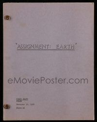 1d061 ASSIGNMENT: EARTH first draft TV script Nov 14, 1966, Gene Roddenberry Star Trek spin-off!