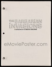 1d066 BARBARIAN INVASIONS script August 2002, screenplay by Denys Arcand!