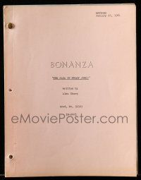 1d097 BONANZA revised draft TV script January 27, 1964 screenplay by Alex Sharp, Saga of Muley Jones