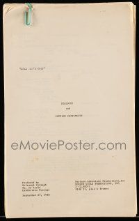 1d178 DEAD MAN'S GOLD dialogue & cutting continuity script September 27, 1948, by Herring & Welsch!