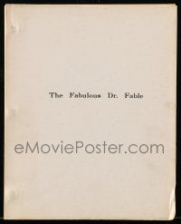 1d221 FABULOUS DOCTOR FABLE TV script July 24, 1972, screenplay by George Wells, Destroying Angel!