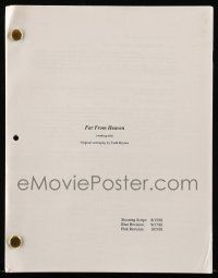 1d224 FAR FROM HEAVEN revised draft script August 15, 2001, screenplay by Todd Haynes!