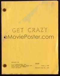 1d257 GET CRAZY revised polish script Jun 1, 1982, screenplay by Danny Opatoshu, Rosenbaum & Taylor