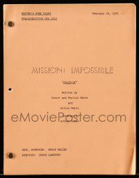 1d438 MISSION IMPOSSIBLE writer's work draft TV script Feb 25, 1972 screenplay by White, Crack-Up!