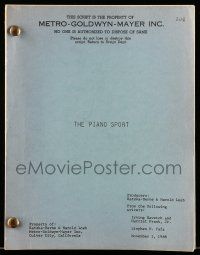 1d504 PIANO SPORT script Nov 1, 1968 written by Irving Ravetch & Harriet Frank Jr., authors of Hud