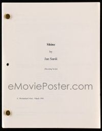 1d580 SHINE shooting script March 1995, screenplay by Jan Sardi, based on a true story!