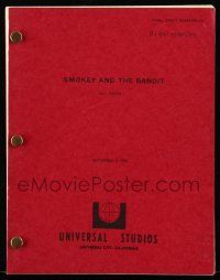 1d593 SMOKEY & THE BANDIT final draft script Sept 2, 1976 screenplay by Barrett, Shyer & Mandel!
