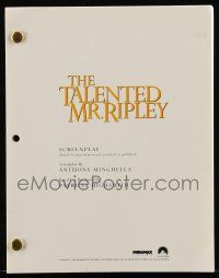 1d629 TALENTED MR. RIPLEY For Your Consideration script November 1,1999 Anthony Minghella screenplay