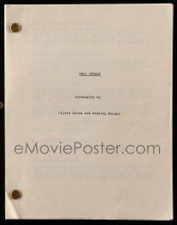 1d679 WALL STREET script '87 screenplay by Oliver Stone & Stanley Weiser!