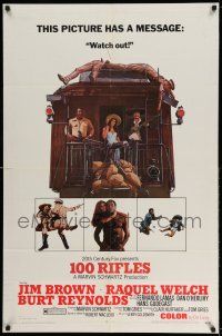 1f002 100 RIFLES style A 1sh '69 Jim Brown, Raquel Welch & Burt Reynolds!