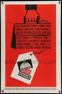 1f012 ADVISE & CONSENT 1sh '62 Otto Preminger, classic Saul Bass Washington Capitol artwork!