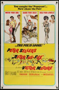 1f015 AFTER THE FOX 1sh '66 De Sica's Caccia alla Volpe, Peter Sellers, Frank Frazetta art!