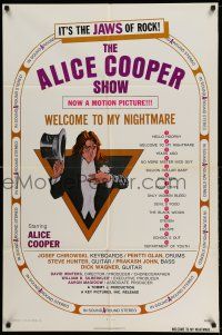 1f019 ALICE COOPER: WELCOME TO MY NIGHTMARE 1sh '75 it's the JAWS of rock, art of Alice Cooper!
