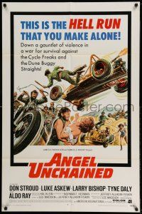 1f028 ANGEL UNCHAINED int'l 1sh '70 AIP, bikers & hippies, the hell run that you make alone!