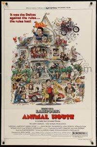 1f030 ANIMAL HOUSE style B 1sh '78 John Belushi, John Landis classic, art by Rick Meyerowitz!
