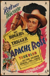 1f032 APACHE ROSE 1sh '47 Roy Rogers & Trigger, Dale Evans in singing western!