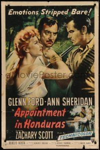 1f035 APPOINTMENT IN HONDURAS 1sh '53 Jacques Tourneur directed, sexy Ann Sheridan & Glenn Ford!