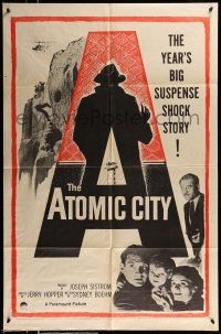 1f041 ATOMIC CITY 1sh '52 Cold War nuclear scientist Gene Barry in the big suspense shock story!